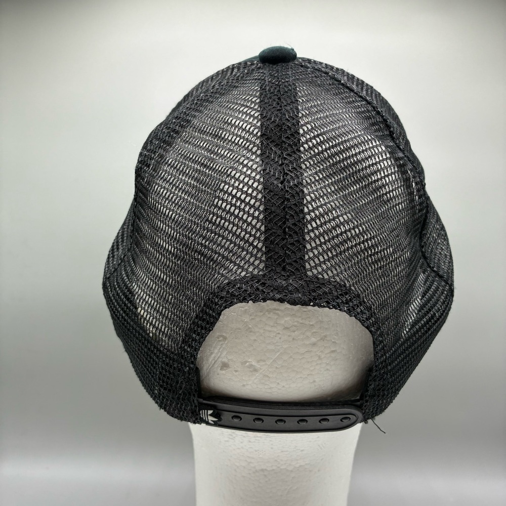 Adidas Originals Embroidered Logo Mesh Back Snapback Trucker Black White Hat - Picture 4 of 8